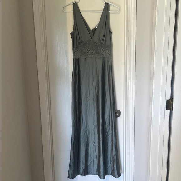 Chic Gray Lace Maxi Dress - Picture 1 of 4